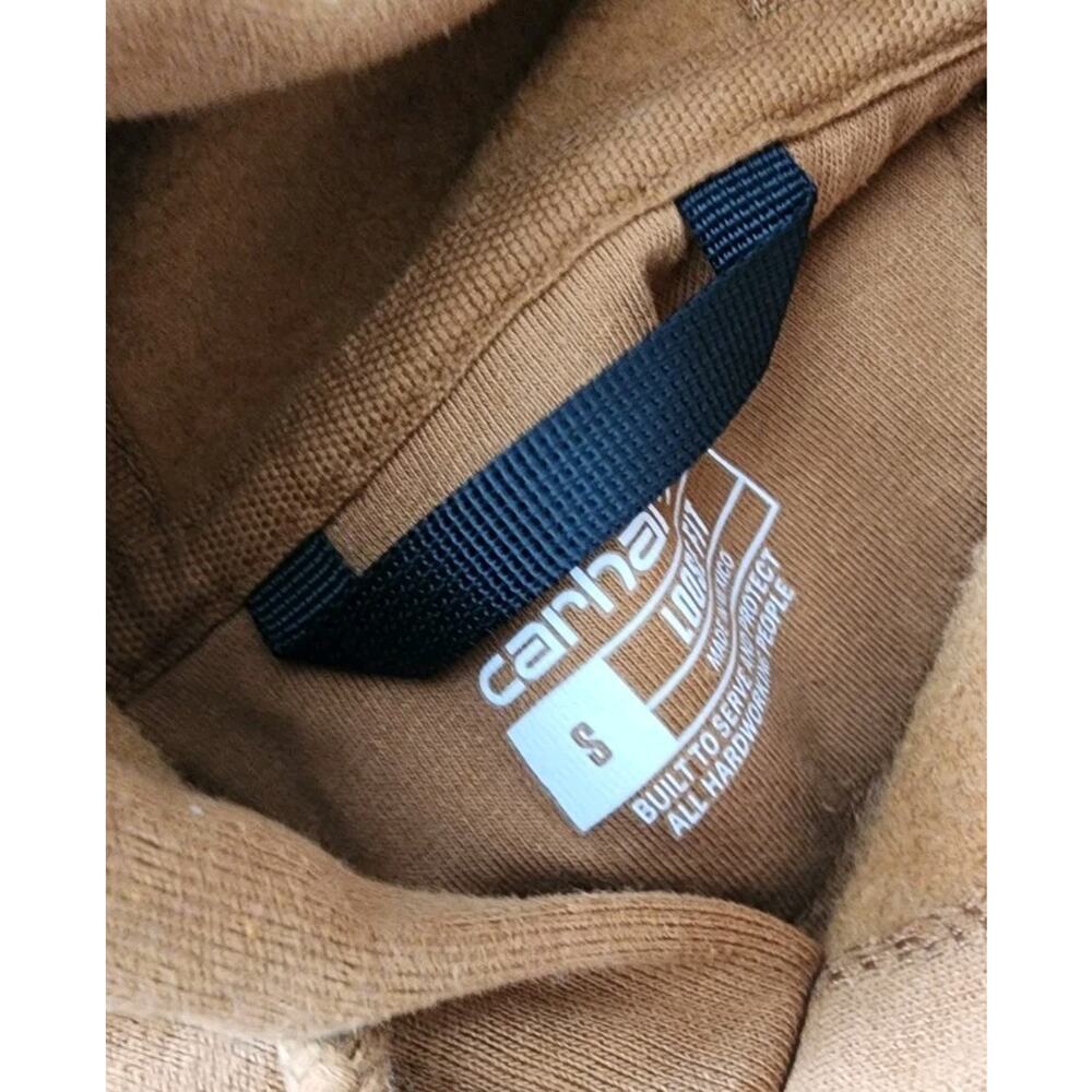 Carhartt Iconic Signature Logo Hooded Sweatshirt Size Small Front Pouch Pocket. - Picture 6 of 7